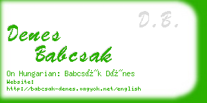 denes babcsak business card